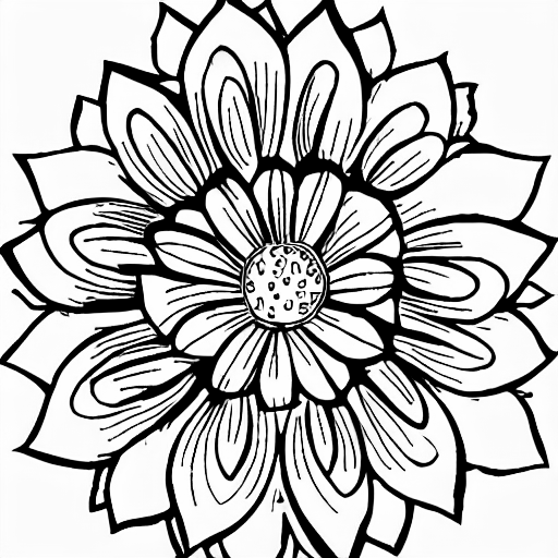 Coloring page of a cute flower