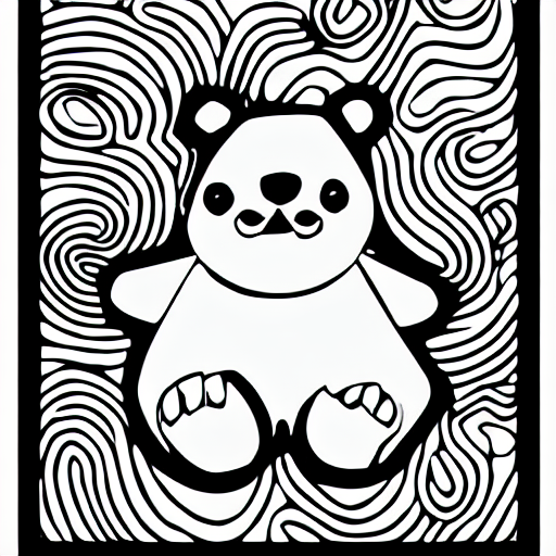 Coloring page of a dancing bear