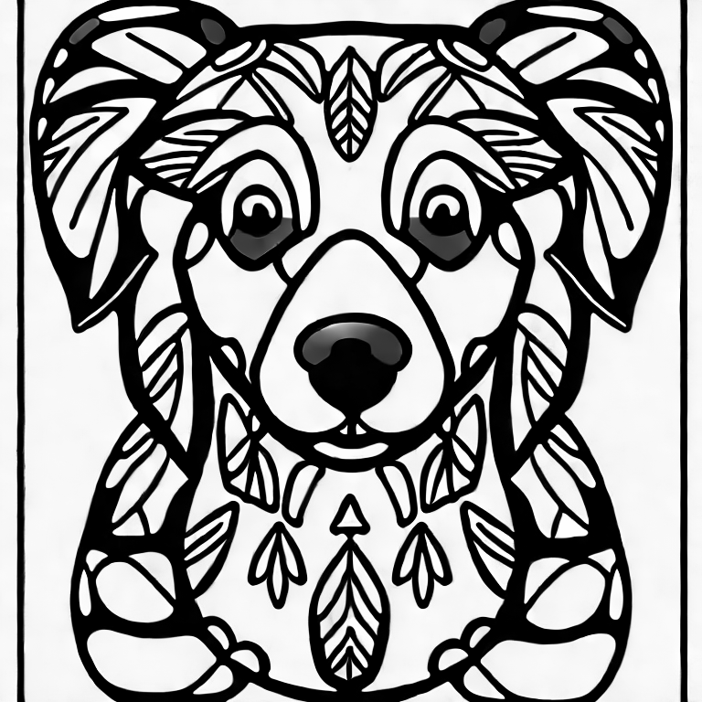 Coloring page of a dog