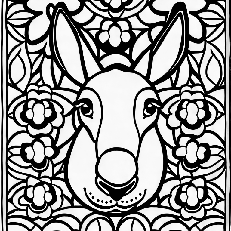 Coloring page of a donkey full body