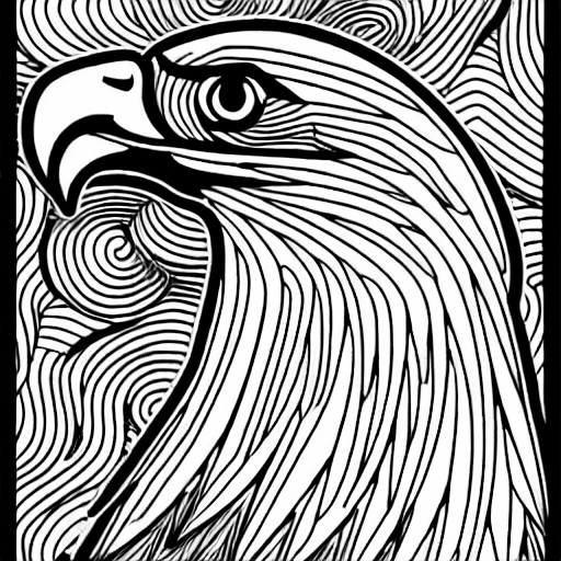 Coloring page of a eagle