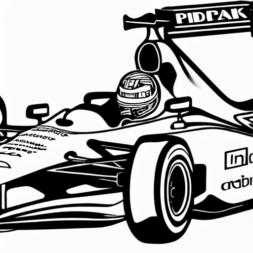Coloring page of a f1 car