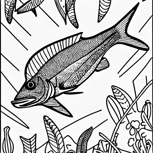 Coloring page of a fight herring