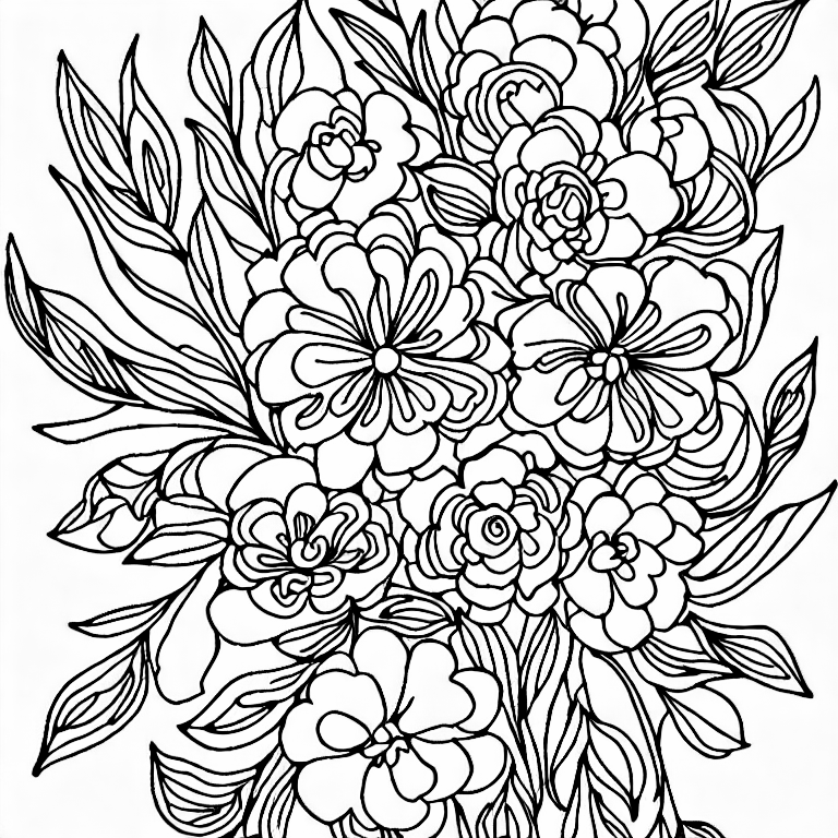 Coloring page of a flower