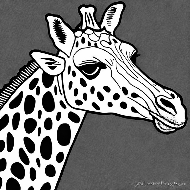 Coloring page of a giraffe