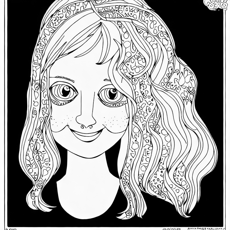Coloring page of a girl