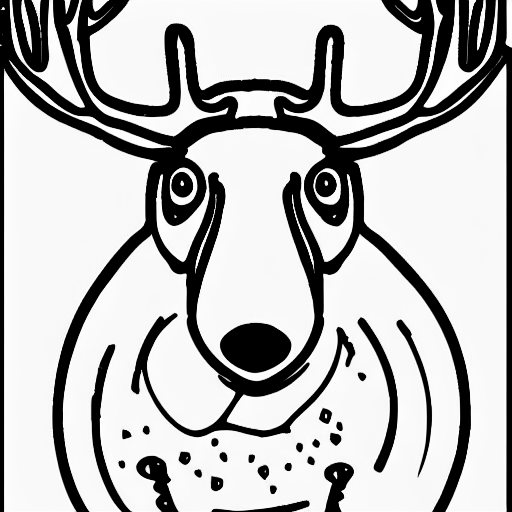 Coloring page of a hungry moose