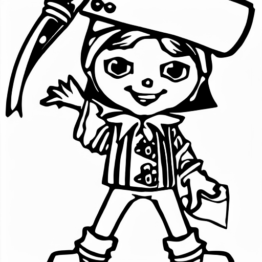 Coloring page of a little pirate