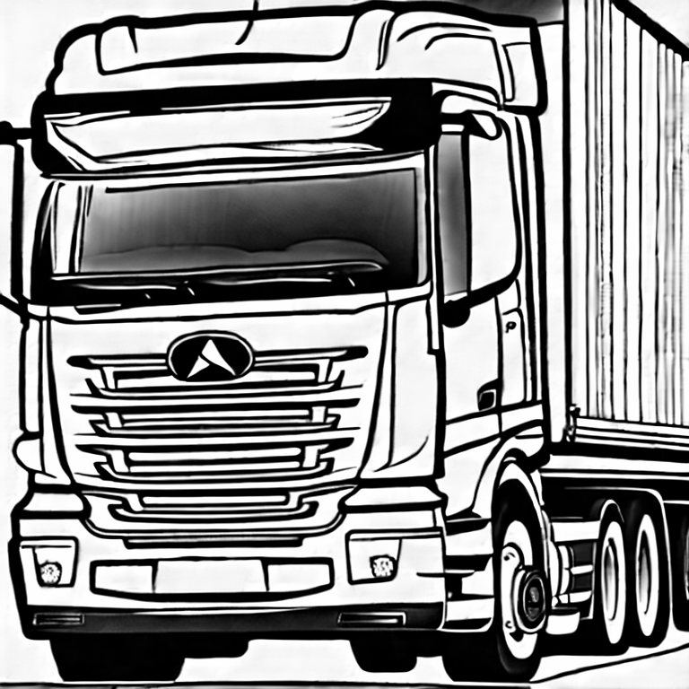 Coloring page of a lorry