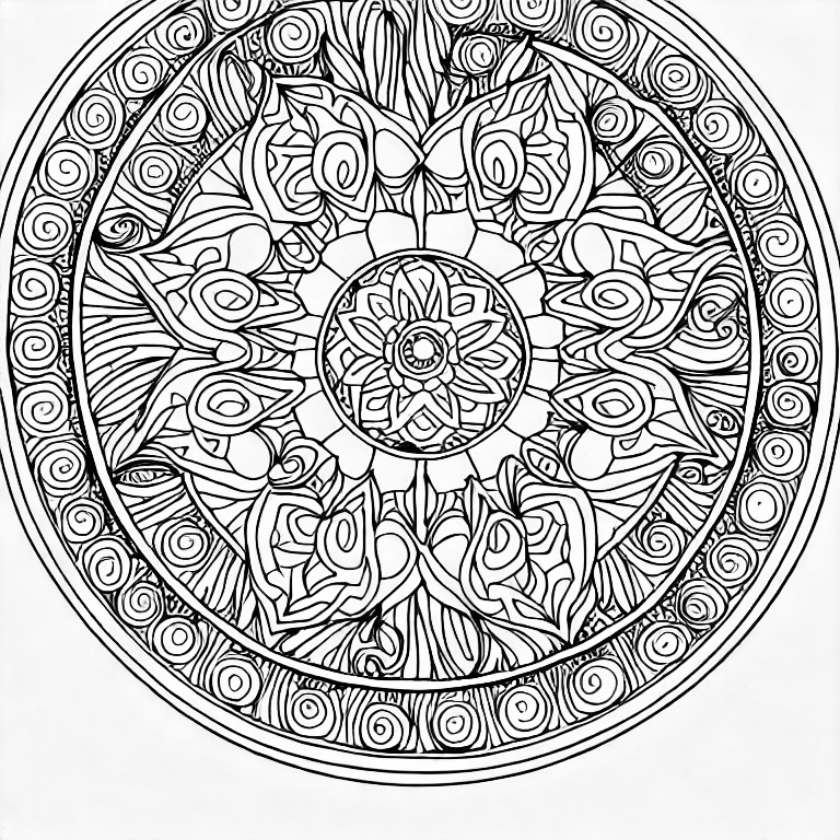 Coloring page of a mandala