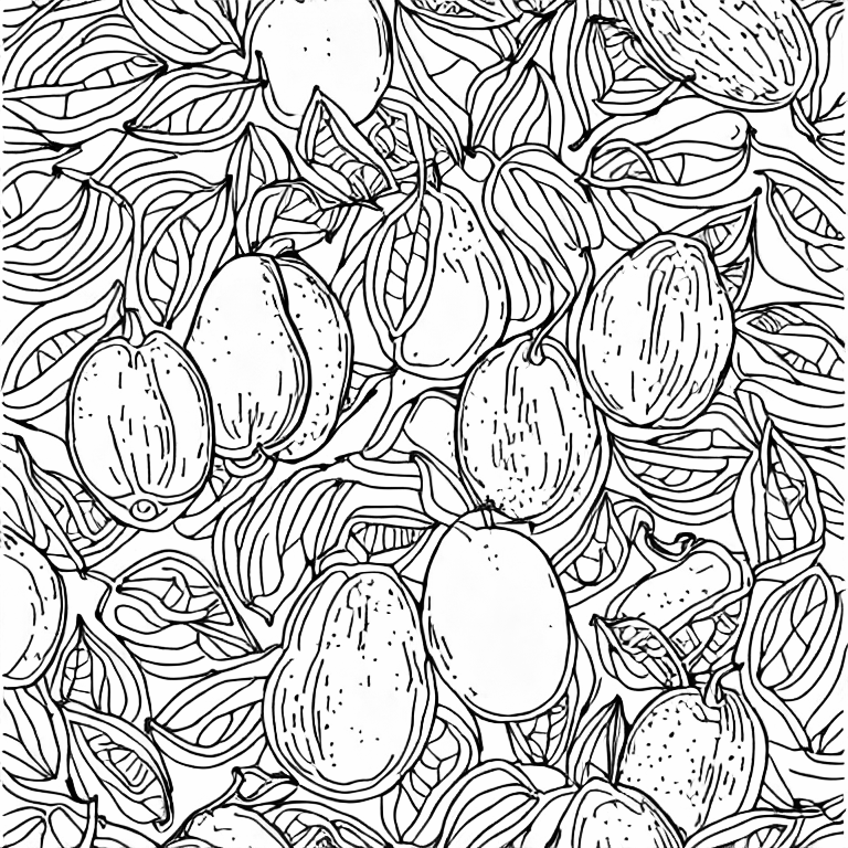 Coloring page of a mango