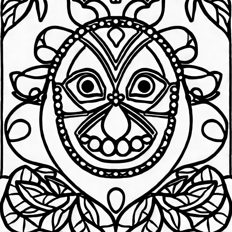 Coloring page of a mask
