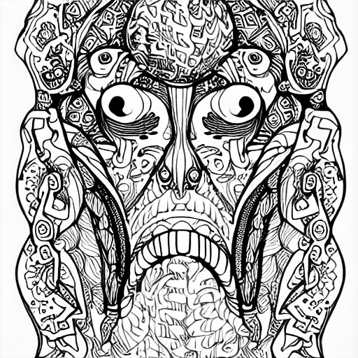 Coloring page of a monster