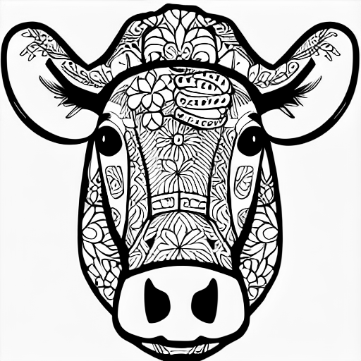 Coloring page of a moo cowlochin