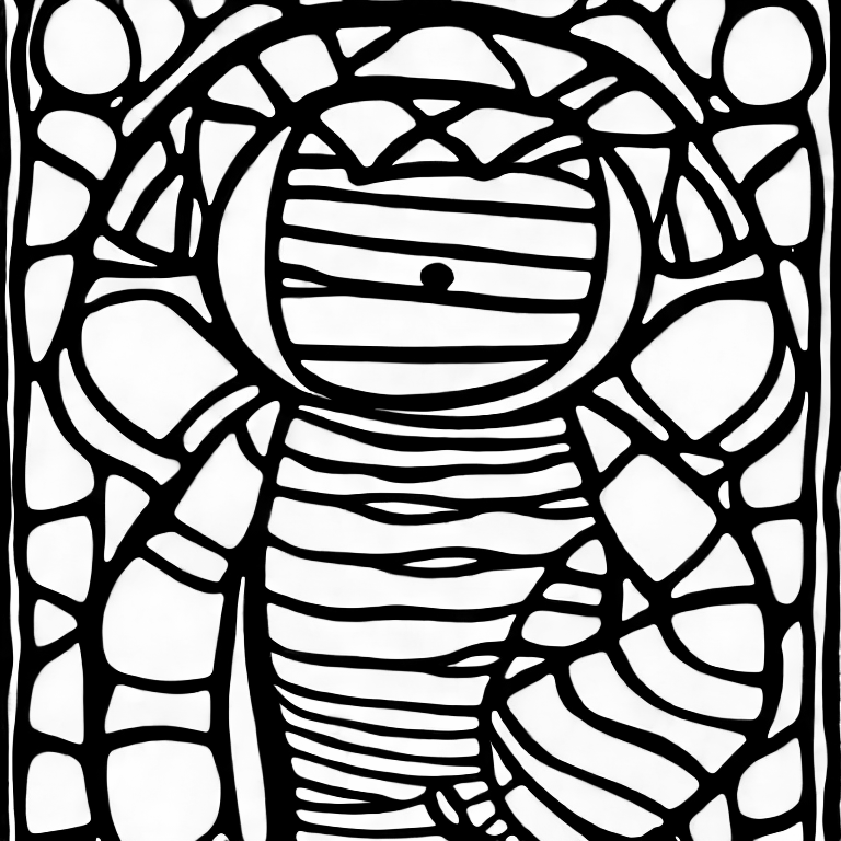 Coloring page of a mummy