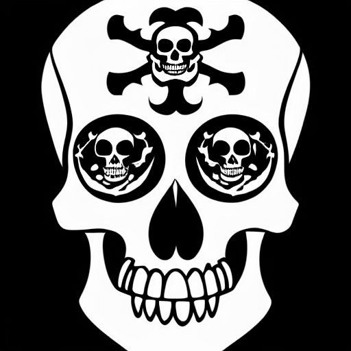 Coloring page of a pirate skull