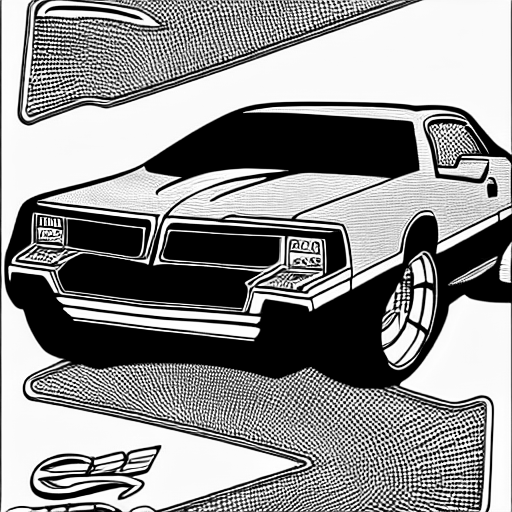 Coloring page of a pontiac crossed with a ford
