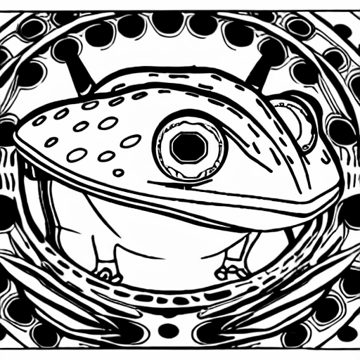 Coloring page of a pontiac crossed with a frog