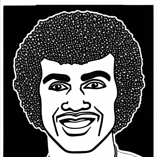 Coloring page of a portrait of micheal kelly