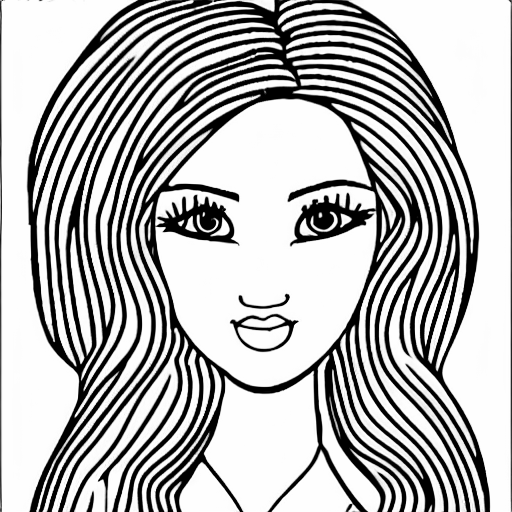 Coloring page of a pretty girl