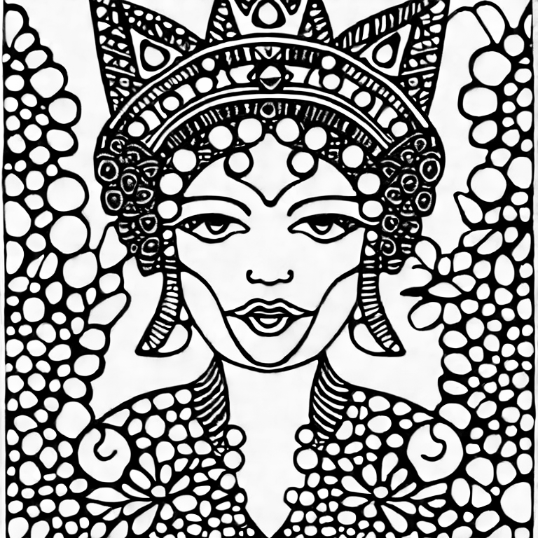 Coloring page of a queen