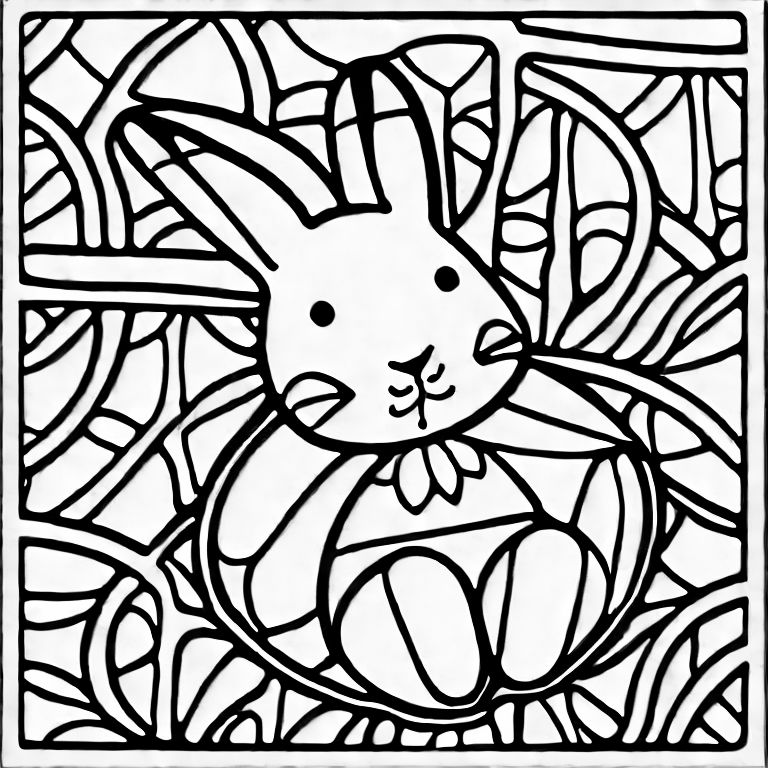 Coloring page of a rabbit