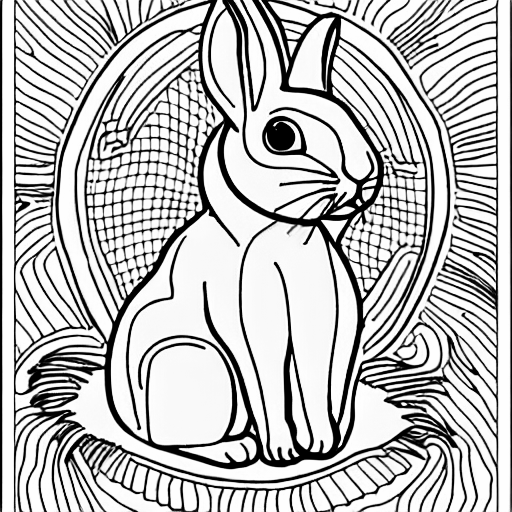 Coloring page of a rabbit