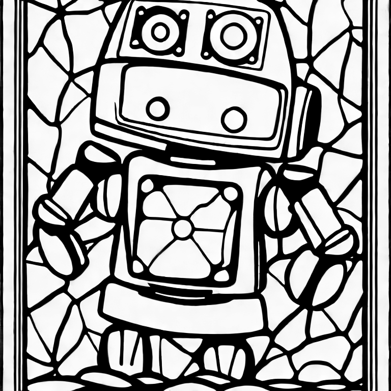 Coloring page of a robot