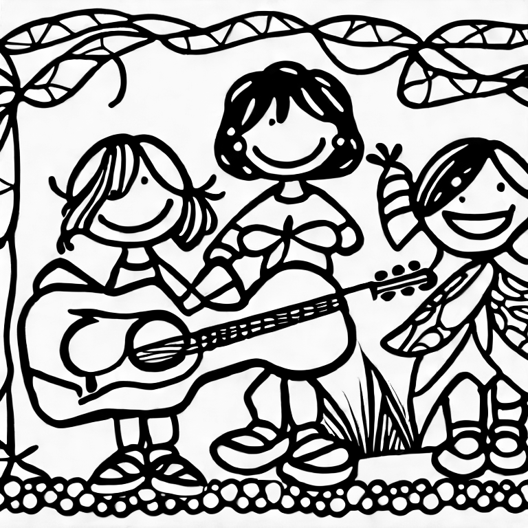 Coloring page of a rock stars