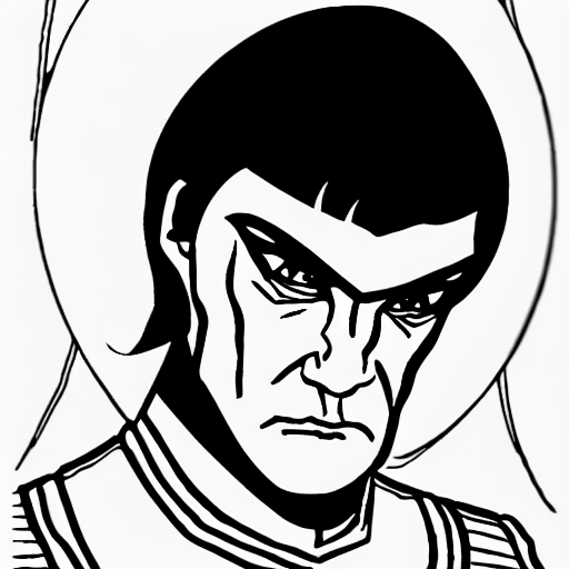 Coloring page of a romulan spy