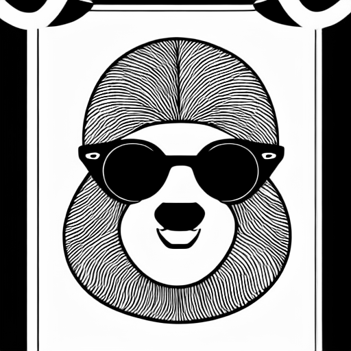 Coloring page of a sloth with sunglasses