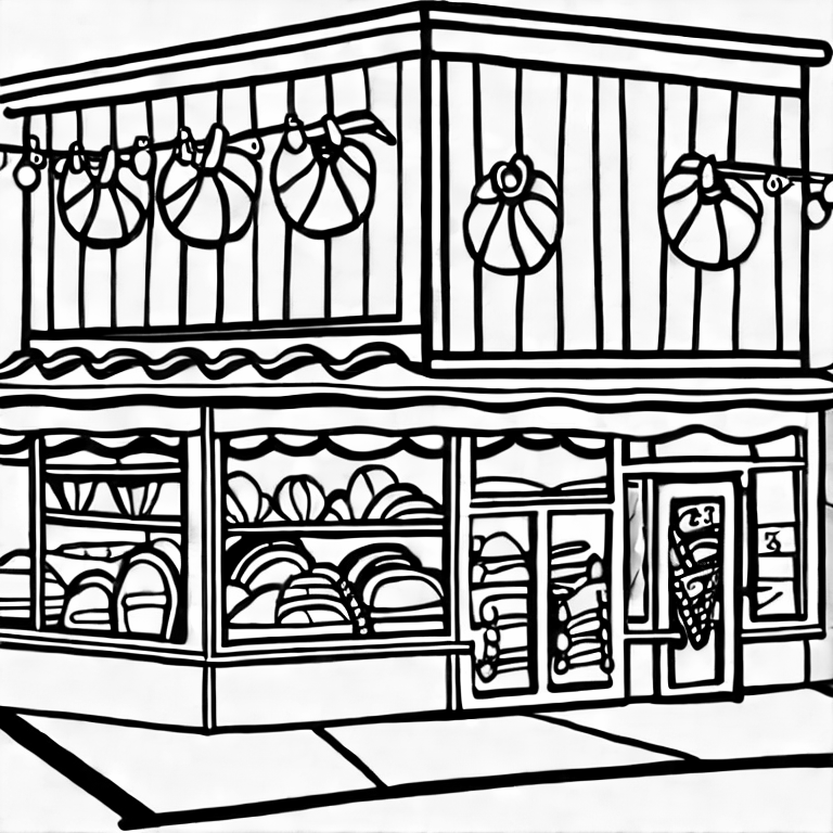 Coloring page of a store