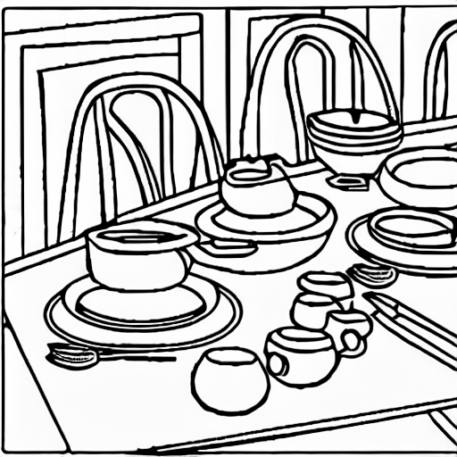 Coloring page of a table