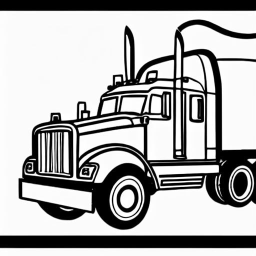 Coloring page of a truck named trevor
