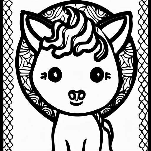 Coloring page of a unicorn