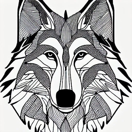 Coloring page of a wolf