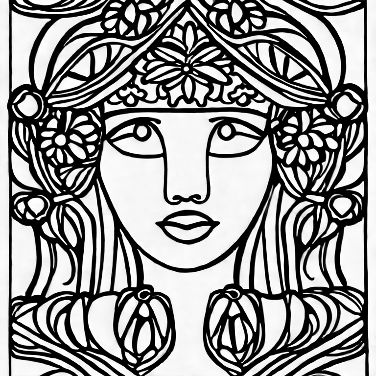 Coloring page of a woman
