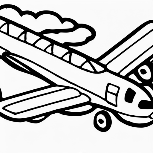 Coloring page of airplane