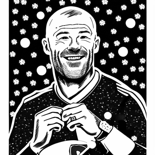 Coloring page of alan shearer christmas party