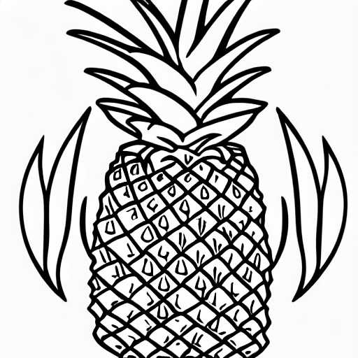 Coloring page of alien pineapple