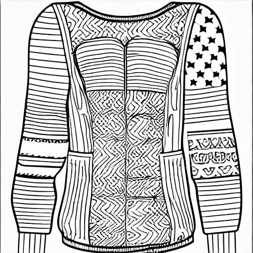 Coloring page of american clothes