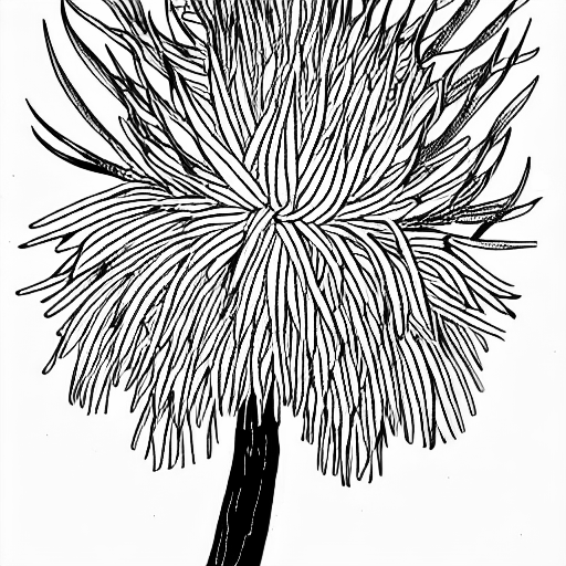 Coloring page of an australian banksia in high details