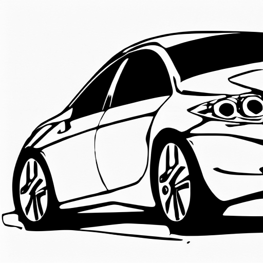 Coloring page of an electric car