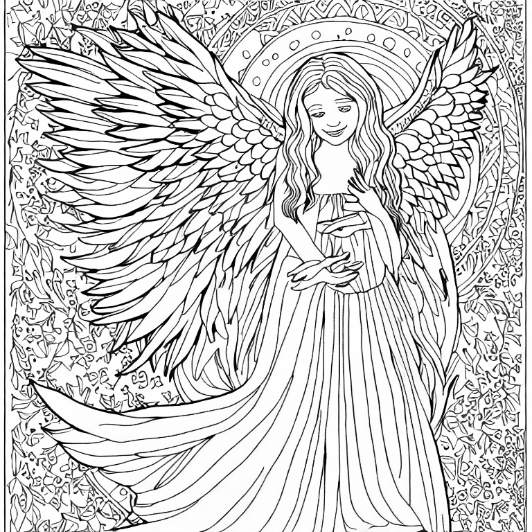 Coloring page of angel