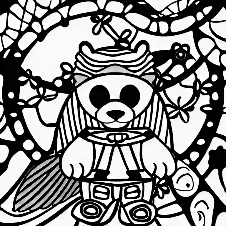 Coloring page of animals superhero
