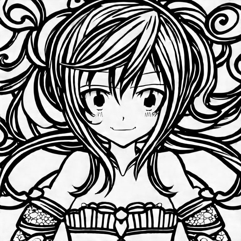 Coloring page of anime