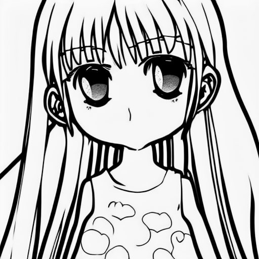 Coloring page of anime girl