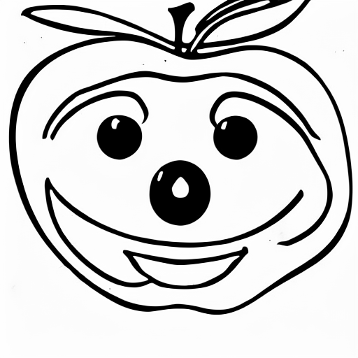 Coloring page of apple face