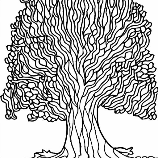 Coloring page of apple tree
