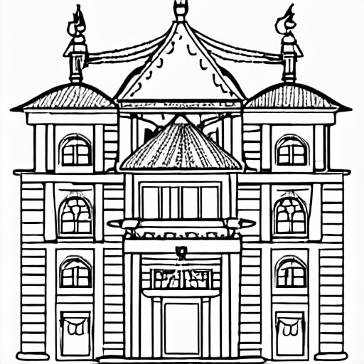 Coloring page of architecture